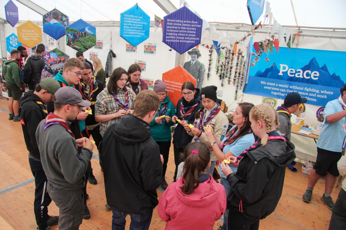 Young people working in a group
