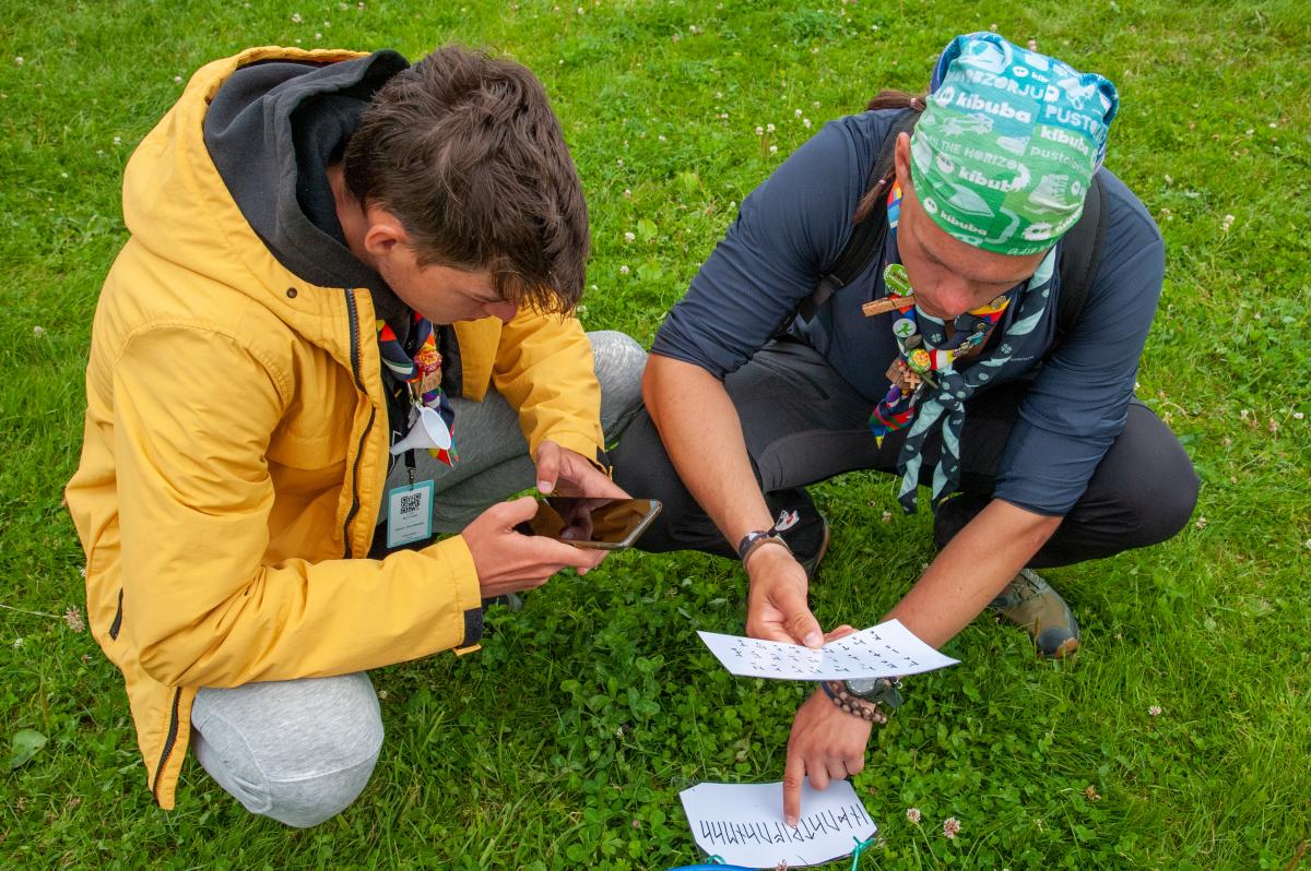 Young people working on an activity together