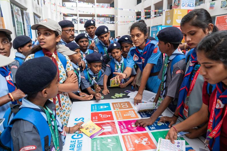 Scouts looking at SDGs 