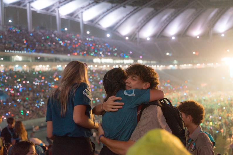 Young scouts at an event 