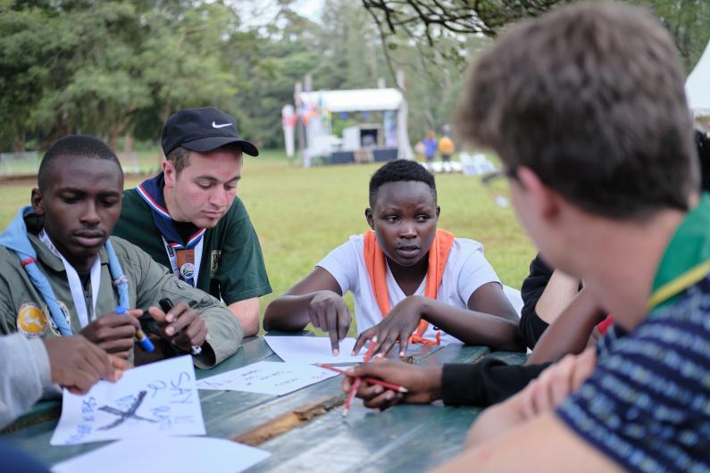 Young people in group discussion 