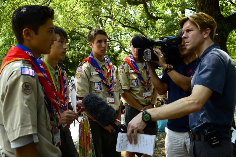 Scouts being interviewed 