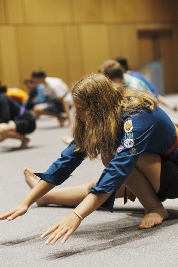 Young people exercising 