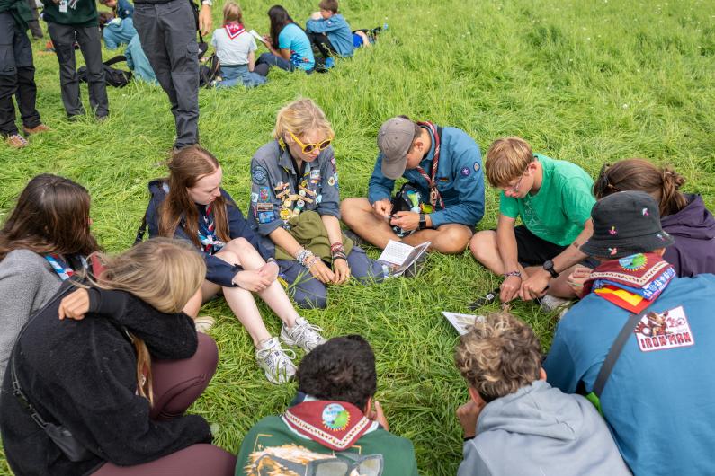 Young people working on group activity 
