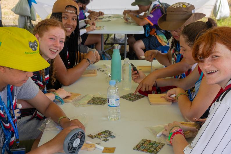 Young people working on activities 