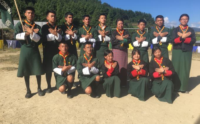 With my school mate scouts and with mam Karma