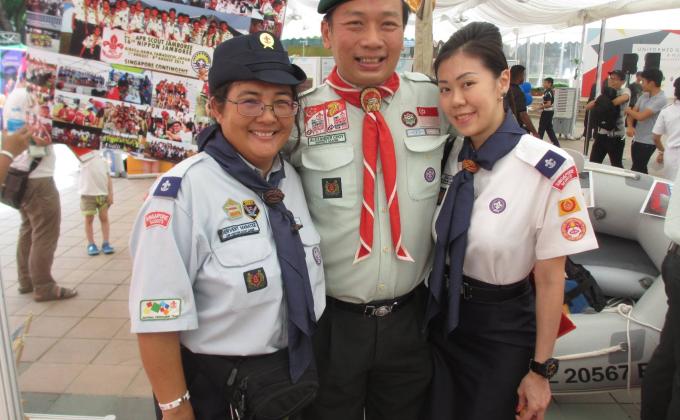 The Singapore Scout Association Represented in TriColours by South Area at the MOE Uniformed Group Carnival