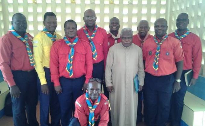 audiance de l'association des scouts catholiques et des scouts et guides aimés du Bénin