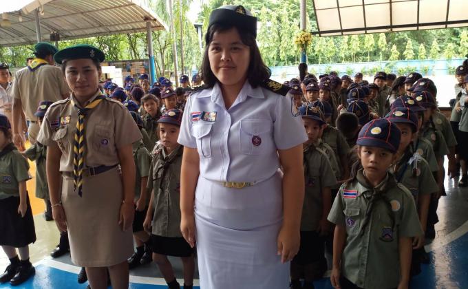 จัดระเบียบแถวลูกเสือสำรอง