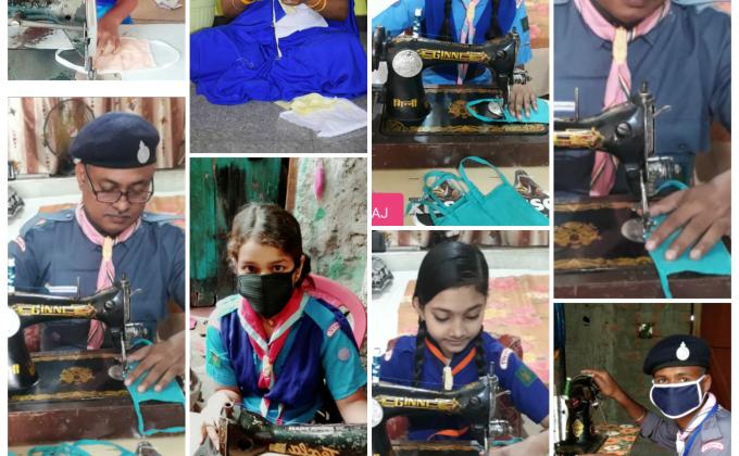 मास्क बैंक हेतु मास्क बनाने में अपनी भूमिका निभाई