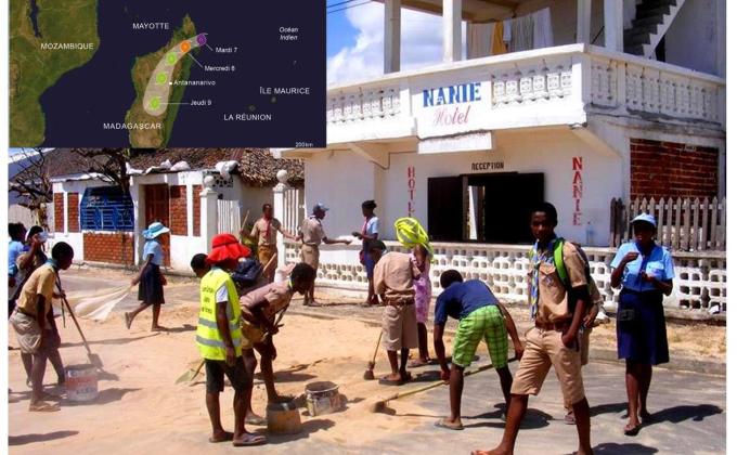 SCOUTS & GUIDE OF ANTALAHA CITY ACT FOR CLEAN UP OF THEIR HOMETOWN AFTER CYCLONE ENAWO