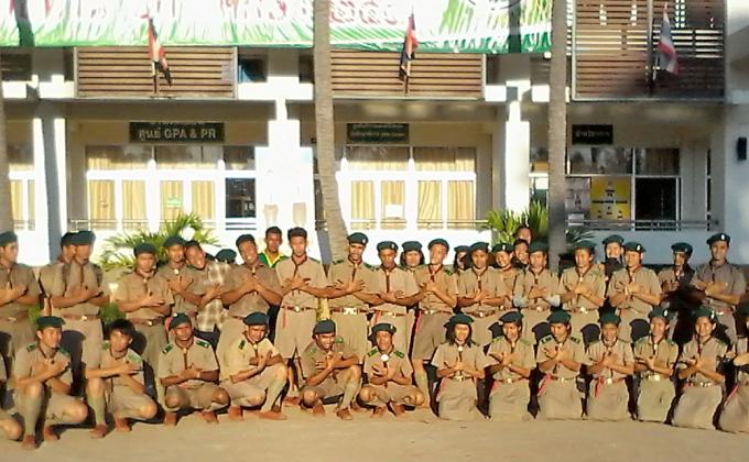 Rover scouts of college of agriculture and technology Udon Thani province Thailand . November 11,2014. Today, they did something useful by cleaning college. And they said " peace on earth , peace on earth , peace on earth ".