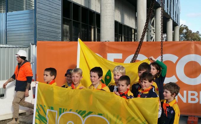 Diamantina Cubs raise the CUBS100 flag above Canberra!