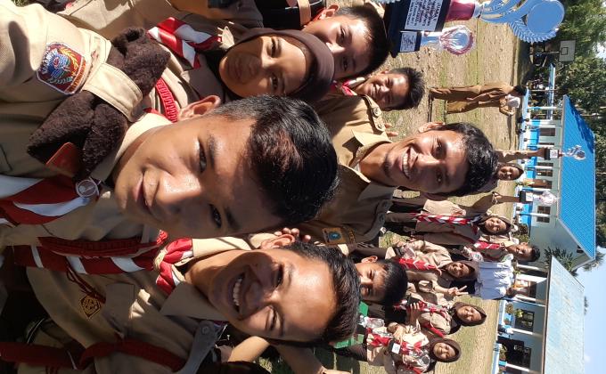 Penyambutan Rombongan Pramuka