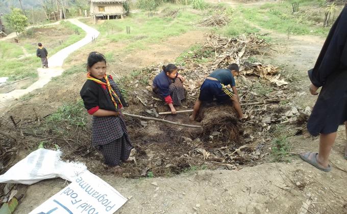 Nachung scouts making use of compost manure and waste