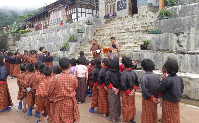 investor ceremonye of New membership badge of Nachung Scout  