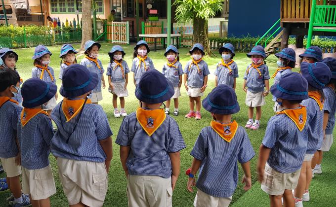 ฝึกระเบียบลูกเสือด้วยคำสั่ง