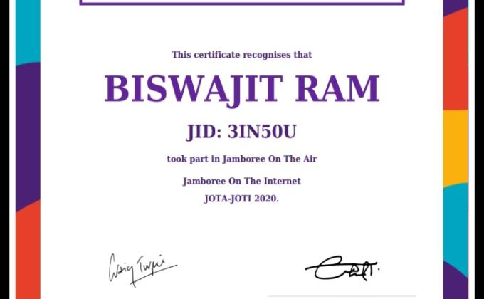 JOTA-JOTI 2020 CERTIFICATE 