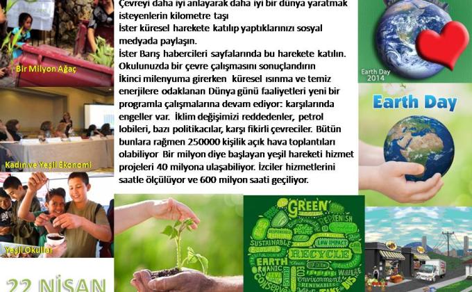 HAPPY INTERNATIONAL EARTH DAY. IT NEEDS ACTION TO MAKE A BETTER TOMORROW. HERE IS FIRST STEP