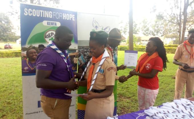 Kisii university flamingo rovers making a step in creating a better world thus bringing a difference in brightening the future by initiating a Messenger of peace training to dove scouts from Rongo University;Kenya.