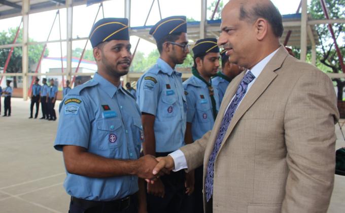  Daffodil international university air rover scout group arranges a special pienary and oath camp in 13 september 2018