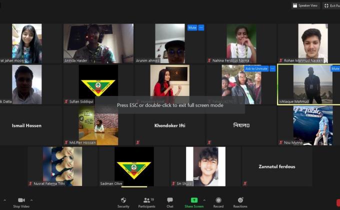 Today webcam Meeting with Freshers SAMATAT OPEN SCOUT GROUP