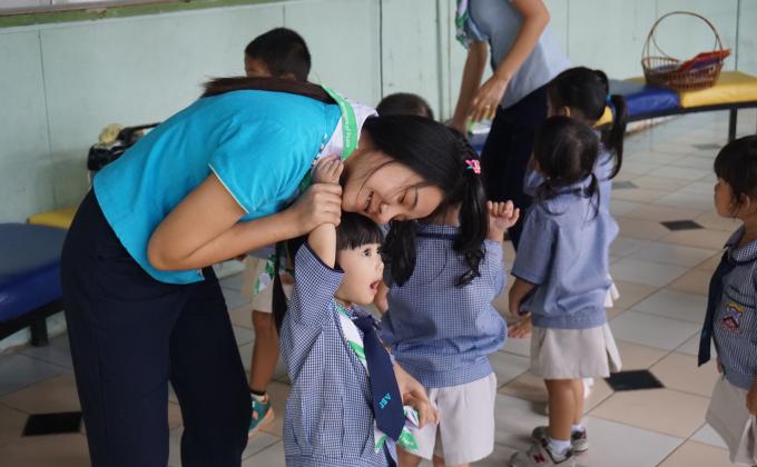 ฝึกซ้อมการแสดงนักเรียนชั้นเตรียมอนุบาล