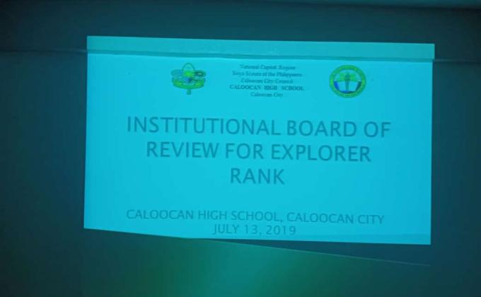INSTITUTIONAL BOARD OF REVIEW FOR EXPLORER RANK