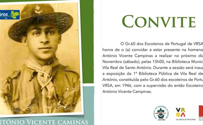 Homenagem a António Vicente Campinas - Grupo 60 V. R. St.º António, Escoteiros de Portugal