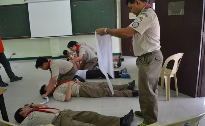 St. John's Institute's Senior Scouts join First Aid Training Camp