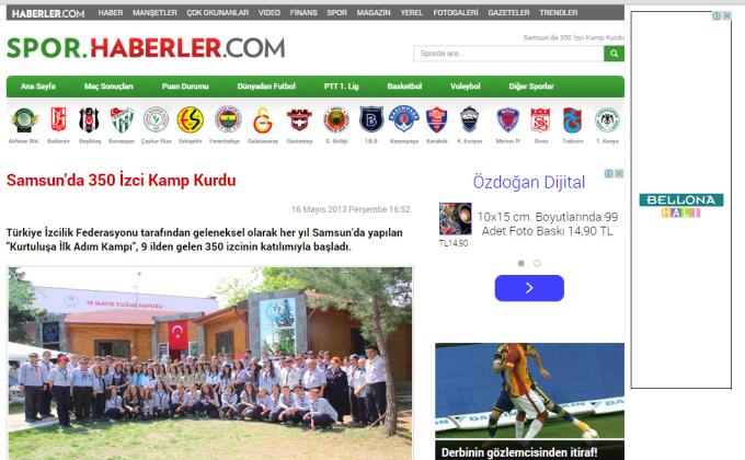 Basında Samsun Kampı / Camp of Samsun in Press