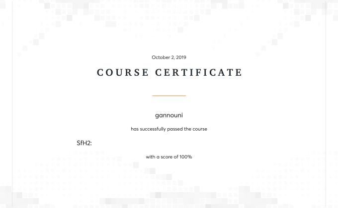 شهادة الحماية من الأذى SFH2