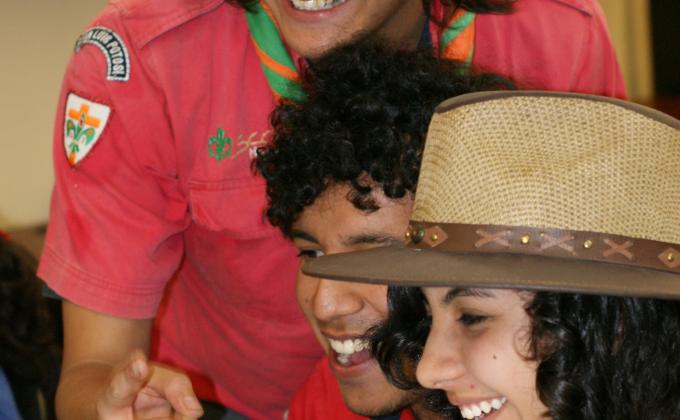 Disfrutando del evento y conociendo muchos otros Scouts de todo el mundo en la base del Grupo 7 de San Luis Potosí, México.