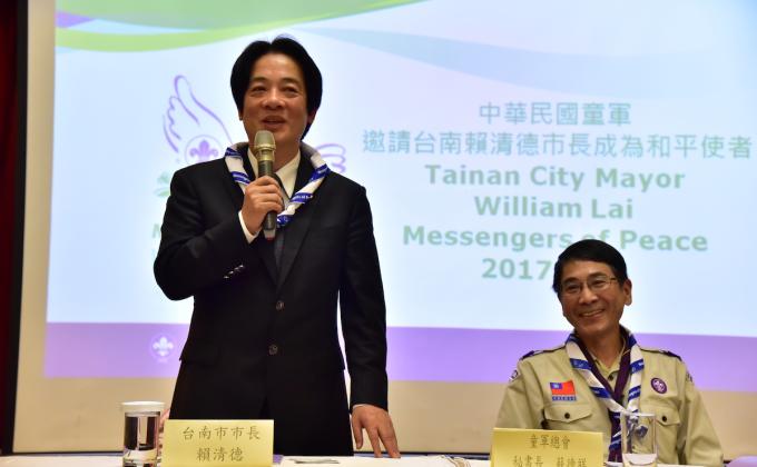 Mayor of Tainan City, Taiwan, honoured as Messenger of Peace