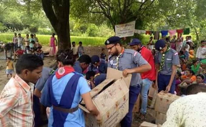 clothes distribution done by DNH Bharat Scouts and Guide