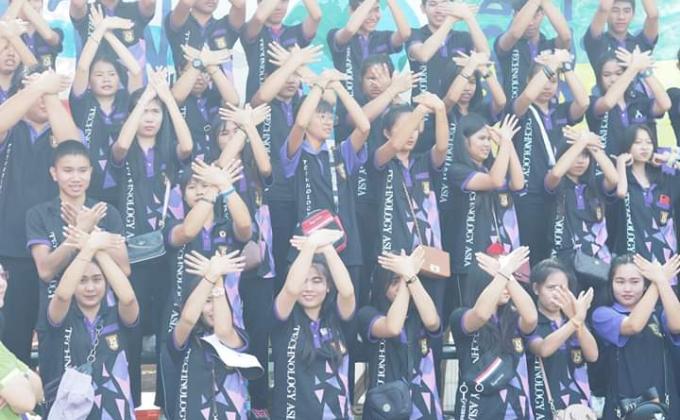 เข้าร่วมการแข่งขันกีฬาสีภายในวิทยาลัย