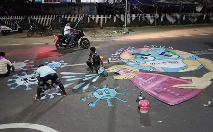 COVID 19 AWARENESS CAMPAIGN THROUGH STREET PAINTING BY BSG ADRA