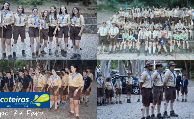 Actividade 89º Aniversário do Grupo 77 Faro investe novos Escoteiros da Pátria