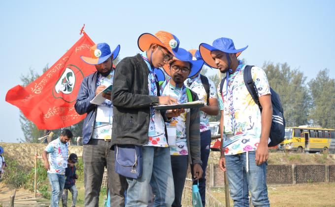 কমিউনিটি বেইজড স্কাউট ক্যাম্পে রোমাঞ্চকর কার্যক্রম ছিলো হাইকিং..!