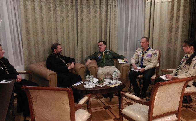 The leaders of National Organization of the Scouts of Ukraine (NOSU) and Escoteiros do Brazil (UEB) discussed with the Head of the Ukrainian Greek-Catholic Church H.B. Sviatoslav future joint Scouting project for the Brazilians of Ukrainian origin