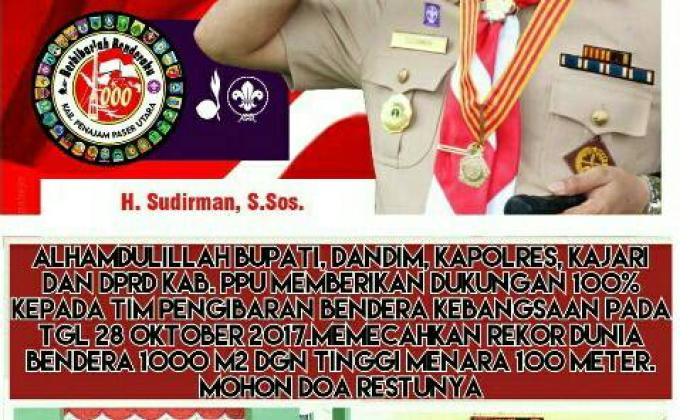 Pengibaran Bendera Merah Putih 1000 Meter