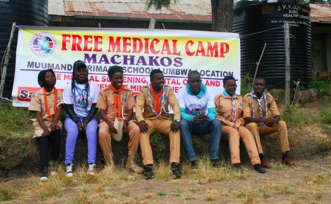 Scouts in Kenya volunteer to give service during a Free Medical Camp 