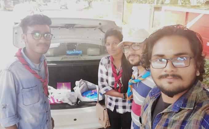 Kerala flood relief kit distribution. 