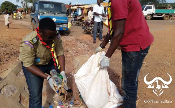 scouts in uganda participating in community service