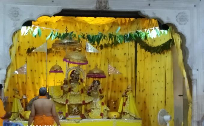 service in god govind dev ji temple at jaipur festival of lord krishna janma astmi