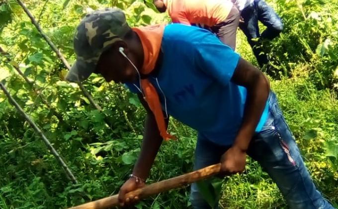 Kisii university Flamingo rover scouts in a work camp in Nyosia farm 