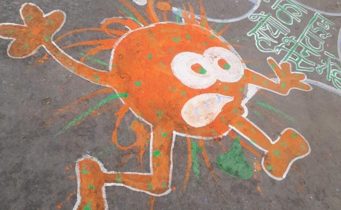 पेंटिग कर लोगो को जागरूकता संदेश दिया