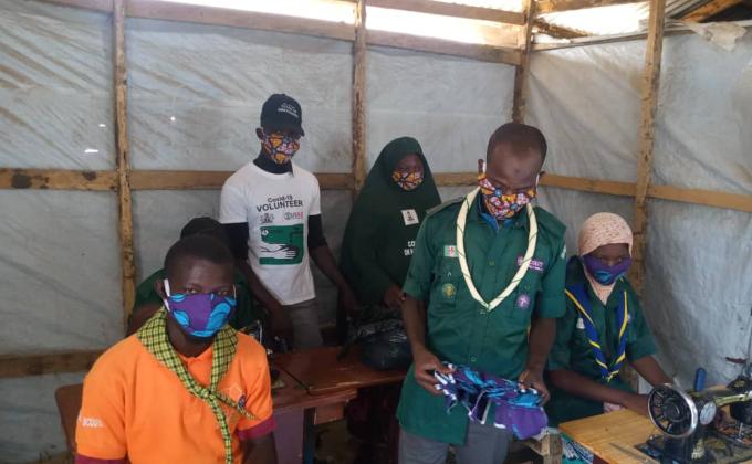 The Scout Association of Nigeria - Borno State Scout Council provides Safety Masks in fighting against Covid-19 at Internal Displaced People (IDP) Camps