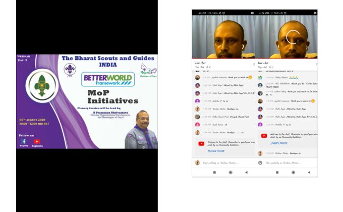 live you tube  program initiative by Bharat scouts and guides 
