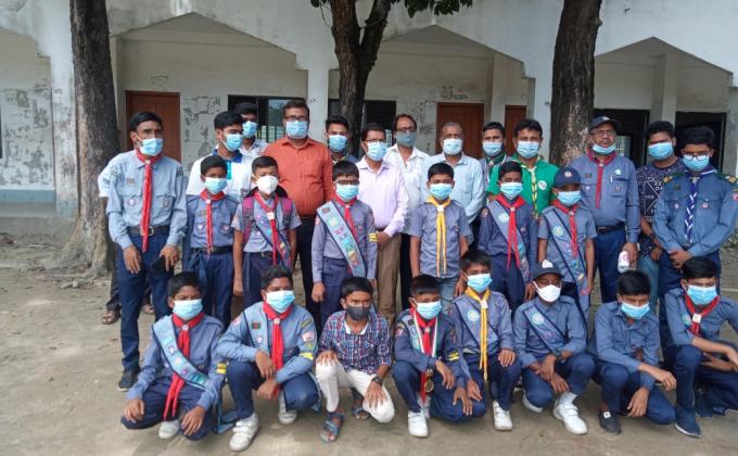 অঞ্চল পর্যায়ে জুম ক্লাউড এর মাধ্যমে শাপলা কাব মূল্যায়নে ছোট কাব শিশু দের সেবা দান